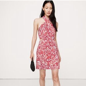 Banana Republic Red and White Linen Mini Dress